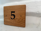 Natural Solid Oak House Number Sign - Handmade in Hampshire - Great New Home Gift - Solid Wood