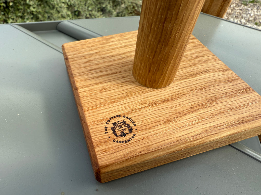 Handmade Solid Oak Seed Tamper: Natural Wood Garden Gift - 100x100mm