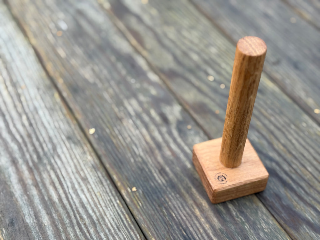 Handmade Solid Oak Seed Cell Tamper: Natural Wood Garden Gift - 50x50mm
