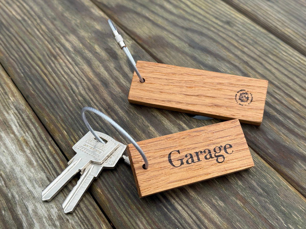 Personalisable Keyring: Handcrafted in Solid Oak - with loop attachment