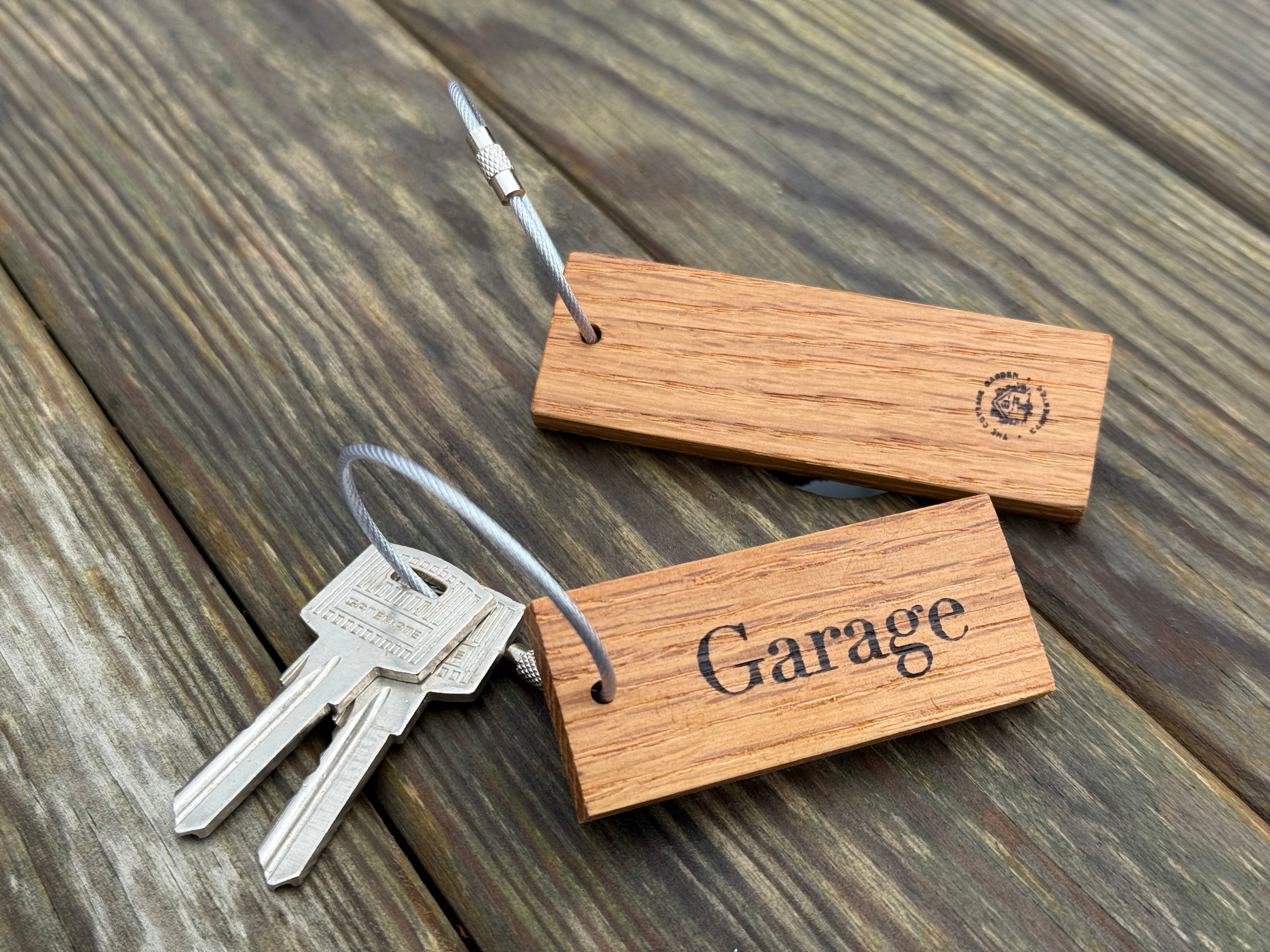 Personalisable Keyring: Handcrafted in Solid Oak - with loop attachment