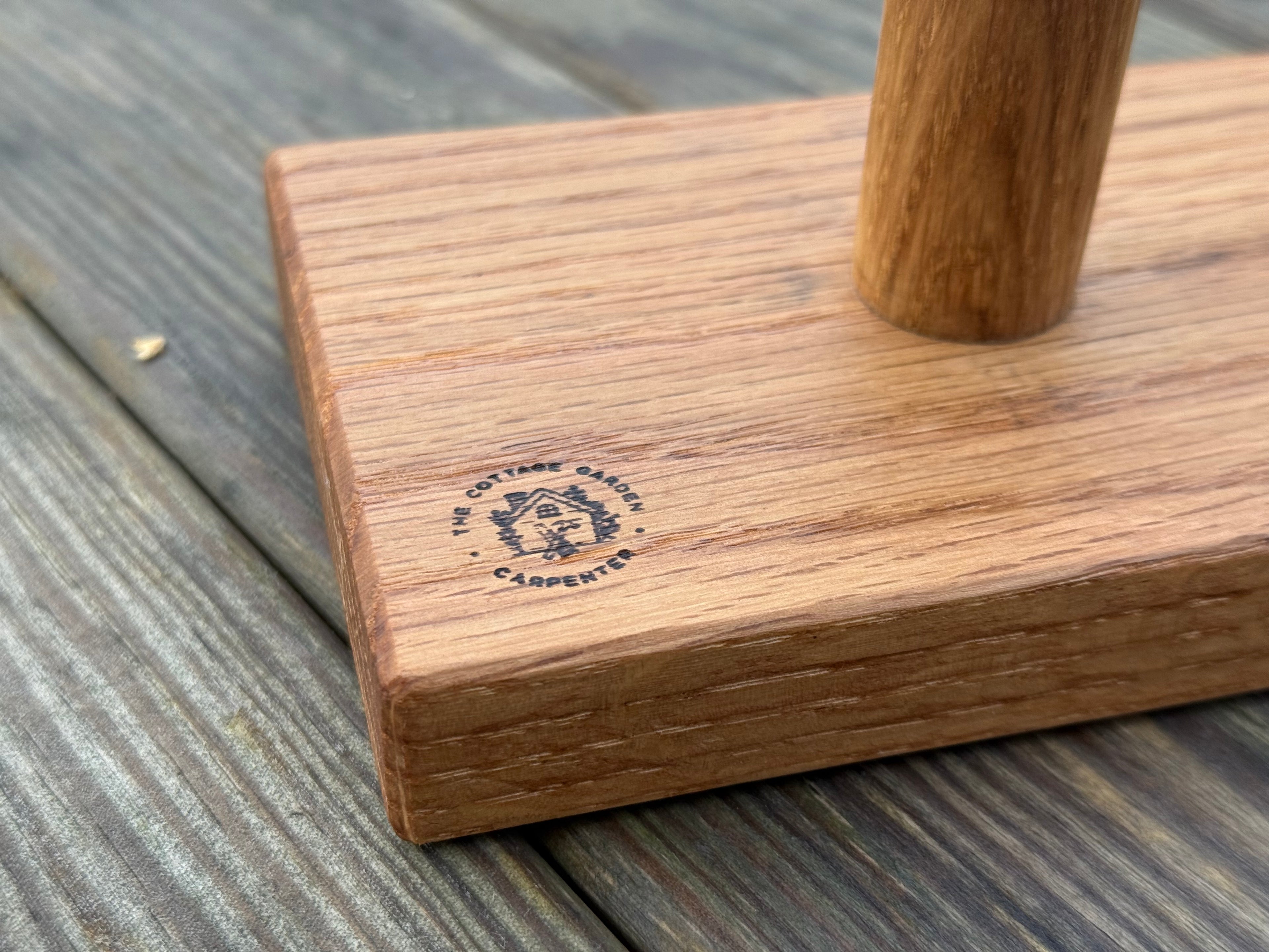 Handmade Solid Oak Seed Tamper: Natural Wood Garden Gift - 150x100mm
