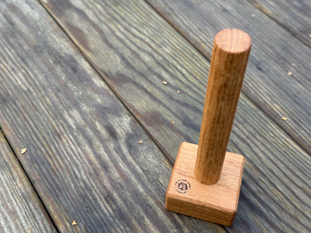 Handmade Solid Oak Seed Cell Tamper: Natural Wood Garden Gift - 50x50mm