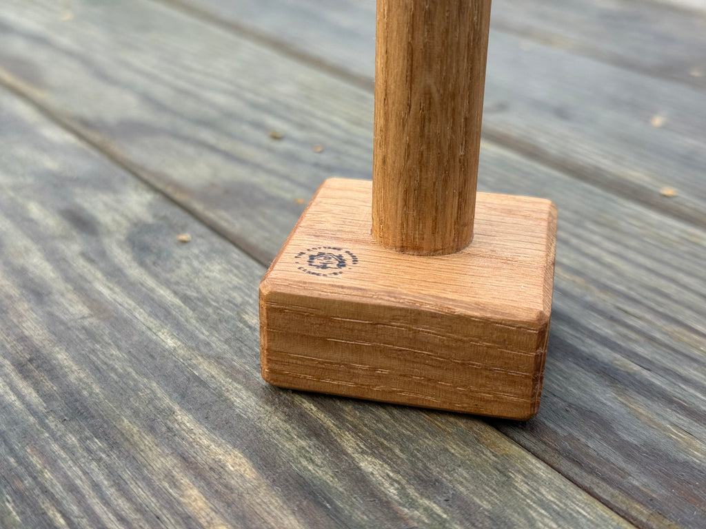 Handmade Solid Oak Seed Cell Tamper: Natural Wood Garden Gift - 50x50mm
