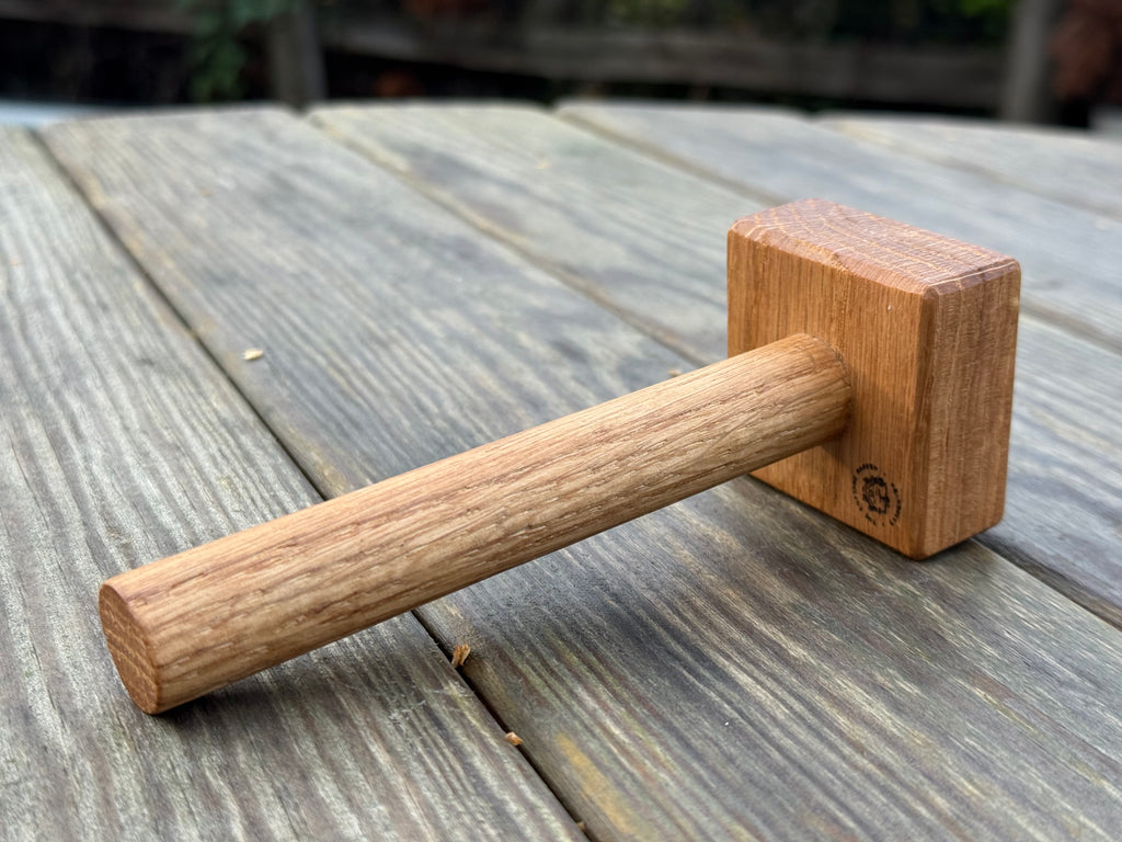 Handmade Solid Oak Seed Cell Tamper: Natural Wood Garden Gift - 50x50mm