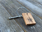 Customisable Keyring: Business/Corporate Branding - QR Code - Handcrafted in Solid Oak - with loop attachment
