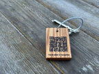 Customisable Keyring: Business/Corporate Branding - QR Code - Handcrafted in Solid Oak - with loop attachment