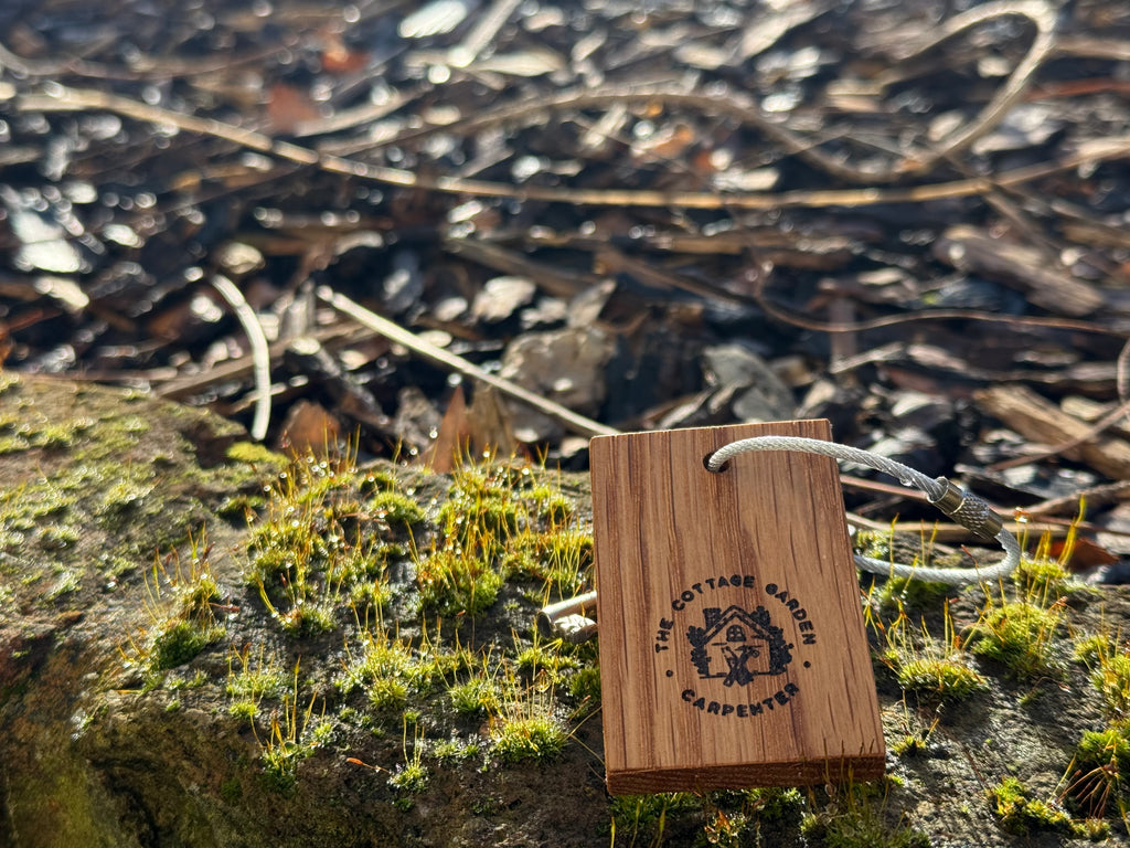 Customisable Keyring: Business/Corporate Branding - QR Code - Handcrafted in Solid Oak - with loop attachment