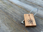 Customisable Keyring: Business/Corporate Branding - QR Code - Handcrafted in Solid Oak - with loop attachment