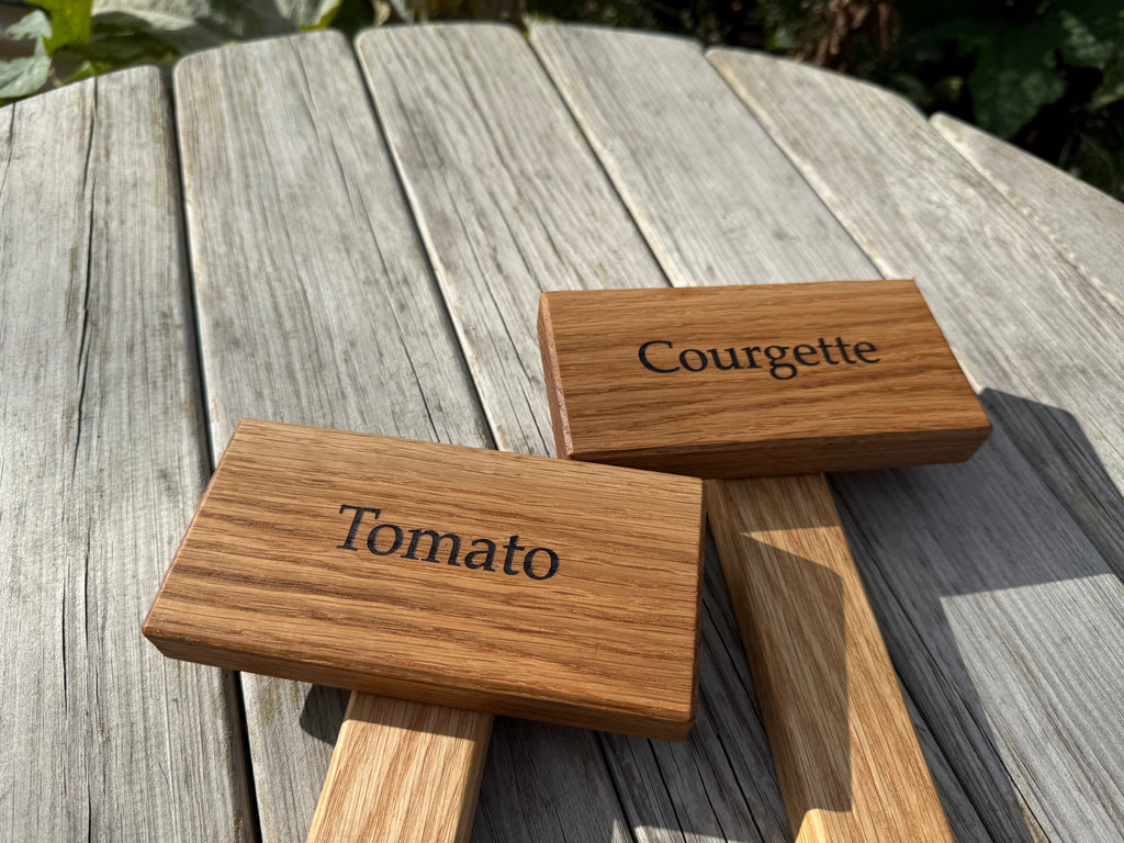 Personalisable Herb Patch Sign - Handmade in Solid Oak