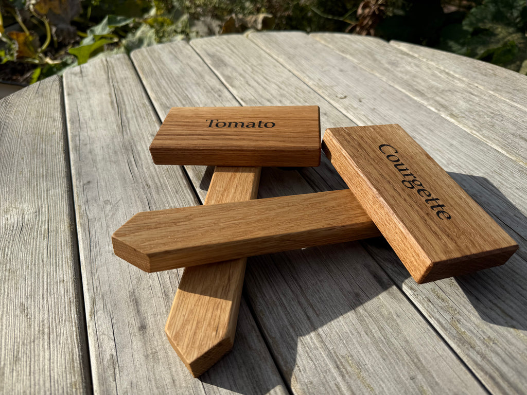 Personalisable Herb Patch Sign - Handmade in Solid Oak